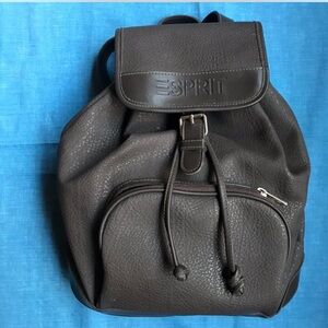 Vintage 80s 90s Esprit logo Chocolate Brown Backpack